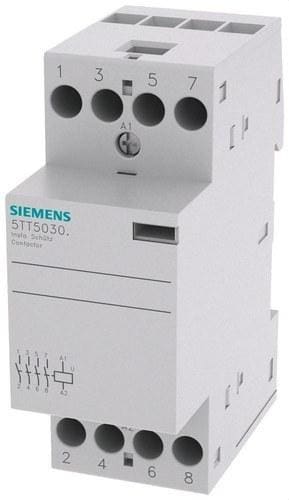 SIEMENS - Contactor de instalación 4 NA 230V AC 400V 25A con mando 24V AC/DC