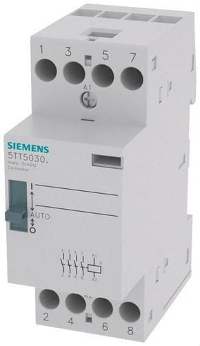 SIEMENS - Contactor de instalación 0/1 automático 4 NA 230V AC 400V 25A con mando 230V AC 220V DC