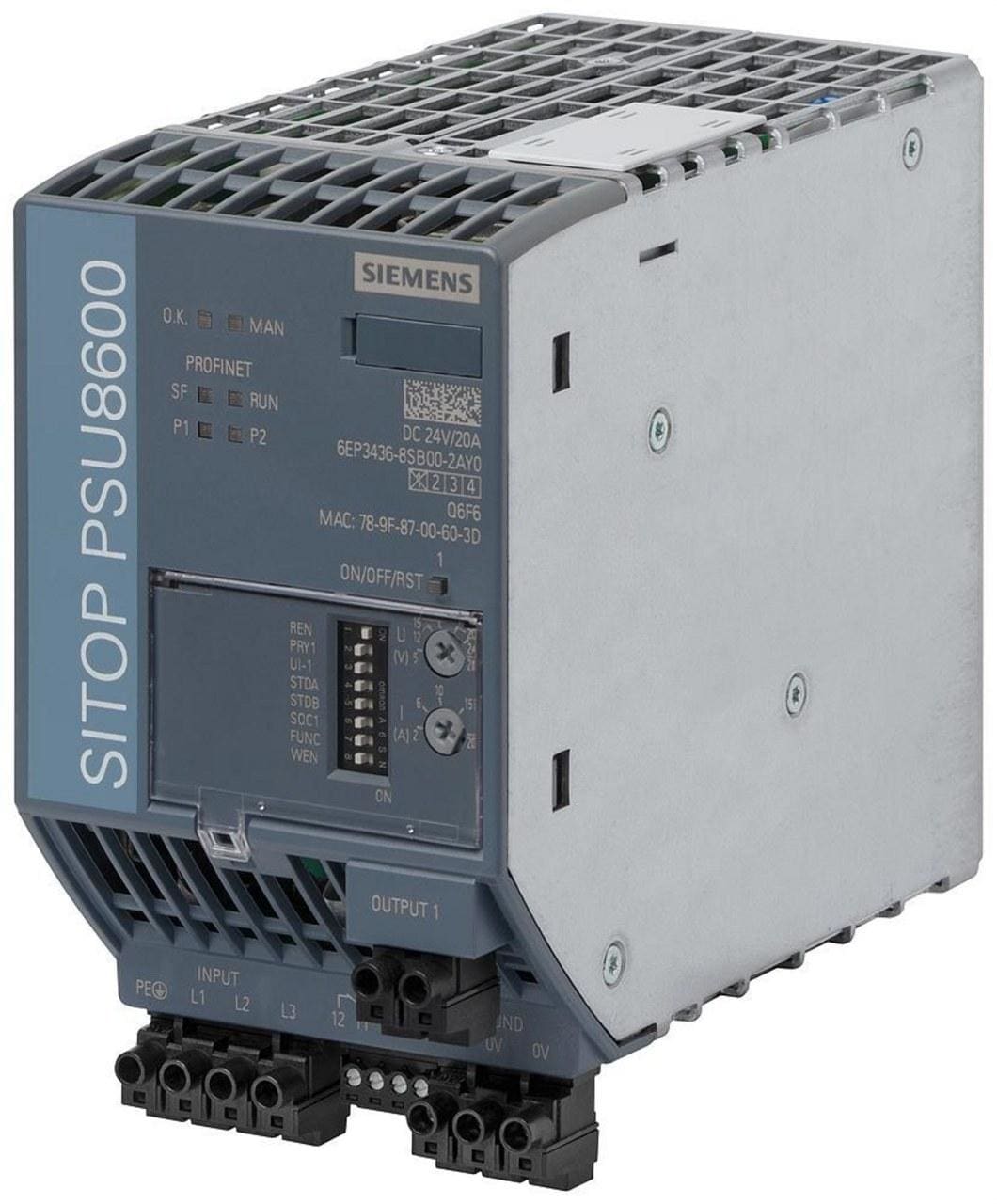 SIEMENS - Fuente de alimentación trifásico Sitop PSU8600 20A pino