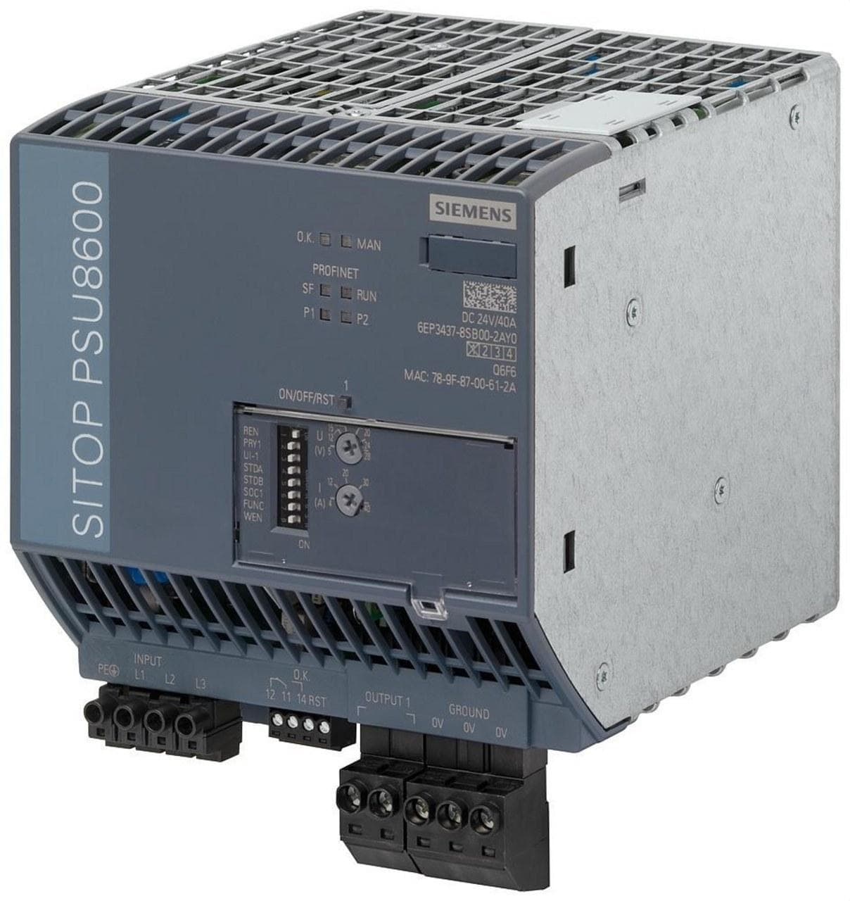 SIEMENS - Fuente de alimentación trifásico Sitop PSU8600 40A pino