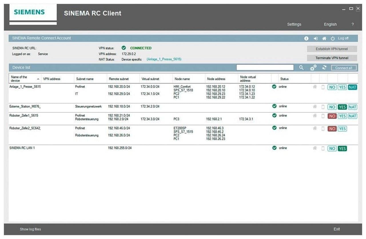 SIEMENS - Software SINEMA RC UPGRADE 64 conexión VPN