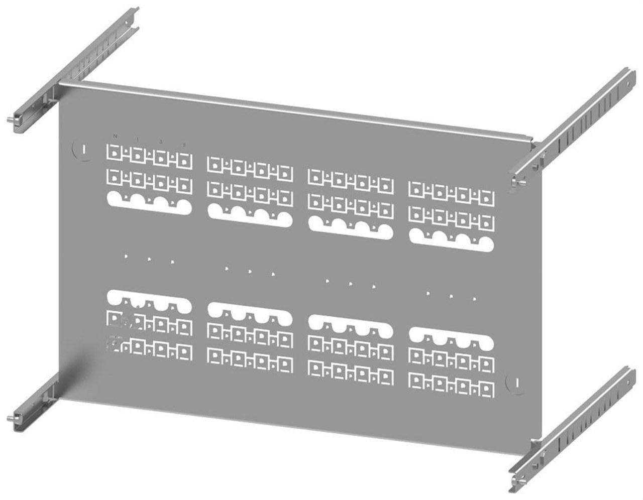 SIEMENS - Placa montaje 3VA10 100A 4 polos base 4 interruptores 350x600mm
