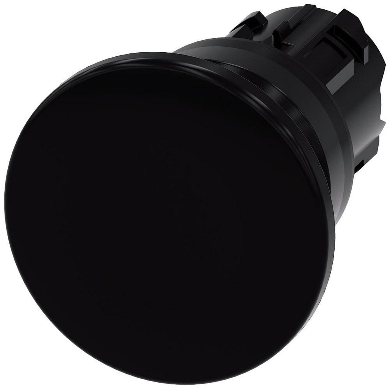 SIEMENS - Pulsador seta 22mm redondo plástico negro 40mm momentáneo