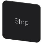 SIEMENS - Plaquita caja 22x22mm negro letras blanco inscripción STOP