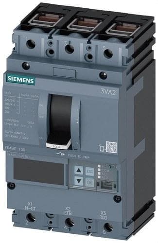 SIEMENS - Interruptor tamaño 100 clase hembra 85kA 3 polos ETU560 40A borne