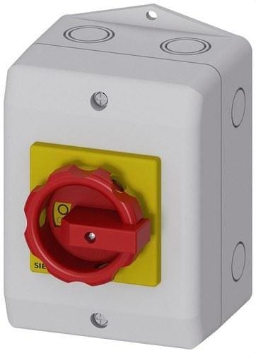 SIEMENS - Interruptor principal 3 polos 1NA+1NC accionamiento rojo amarillo