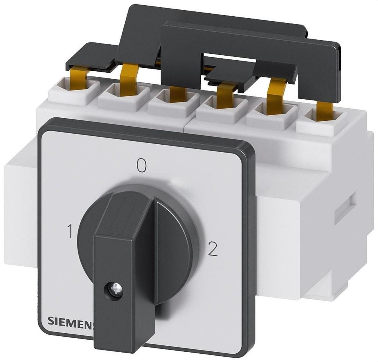 SIEMENS - Conmutador 3 polos frontal 4 taladro palanca negro