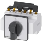SIEMENS - Conmutador 3 polos frontal 4 taladro palanca negro