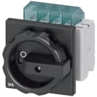 SIEMENS - Interruptor emergencia 3 polos NANC frontal 4 taladros giratorio negro