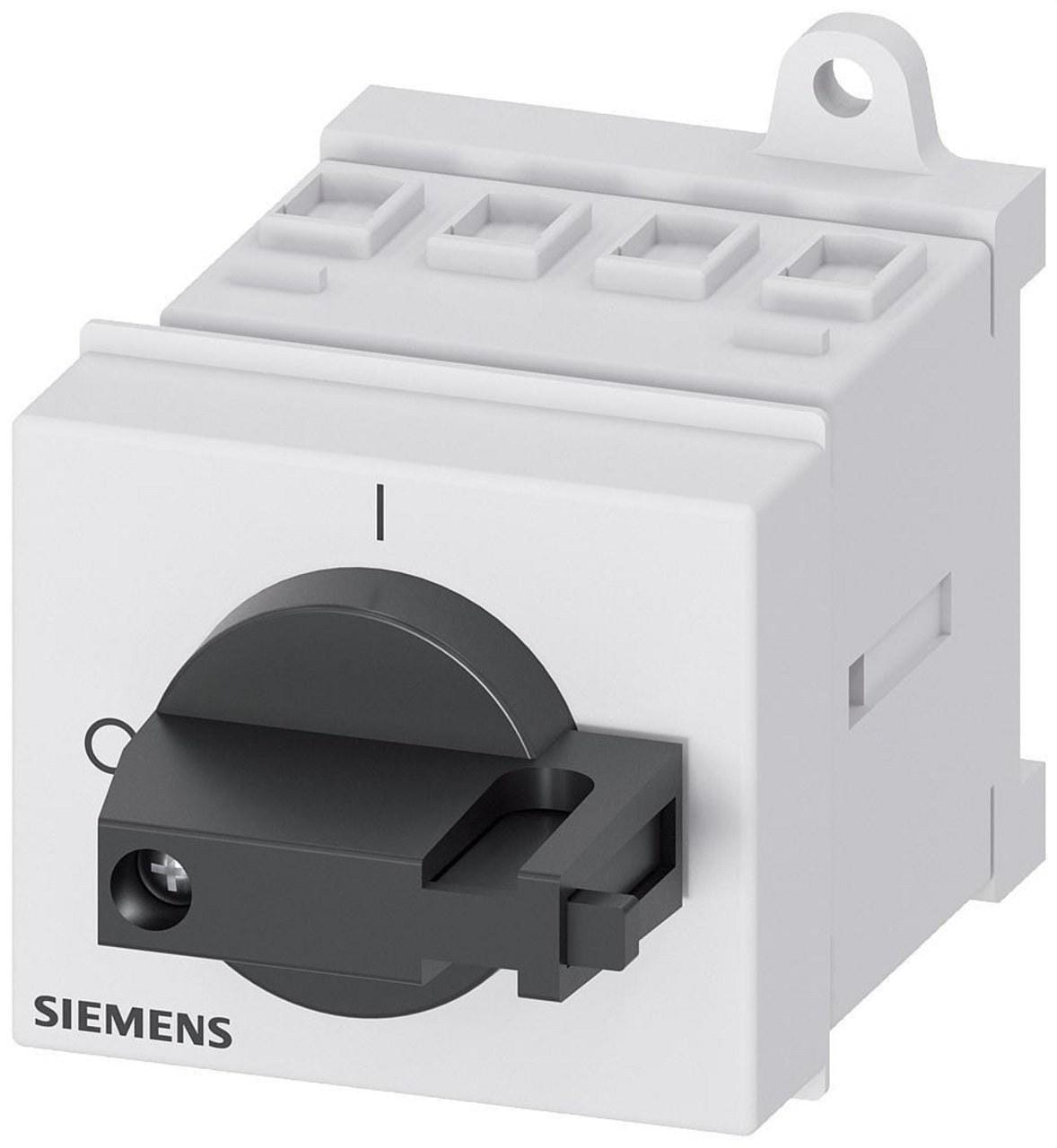 SIEMENS - Interruptor emergencia 3 polos suelo perfil 2 taladros palanca negro