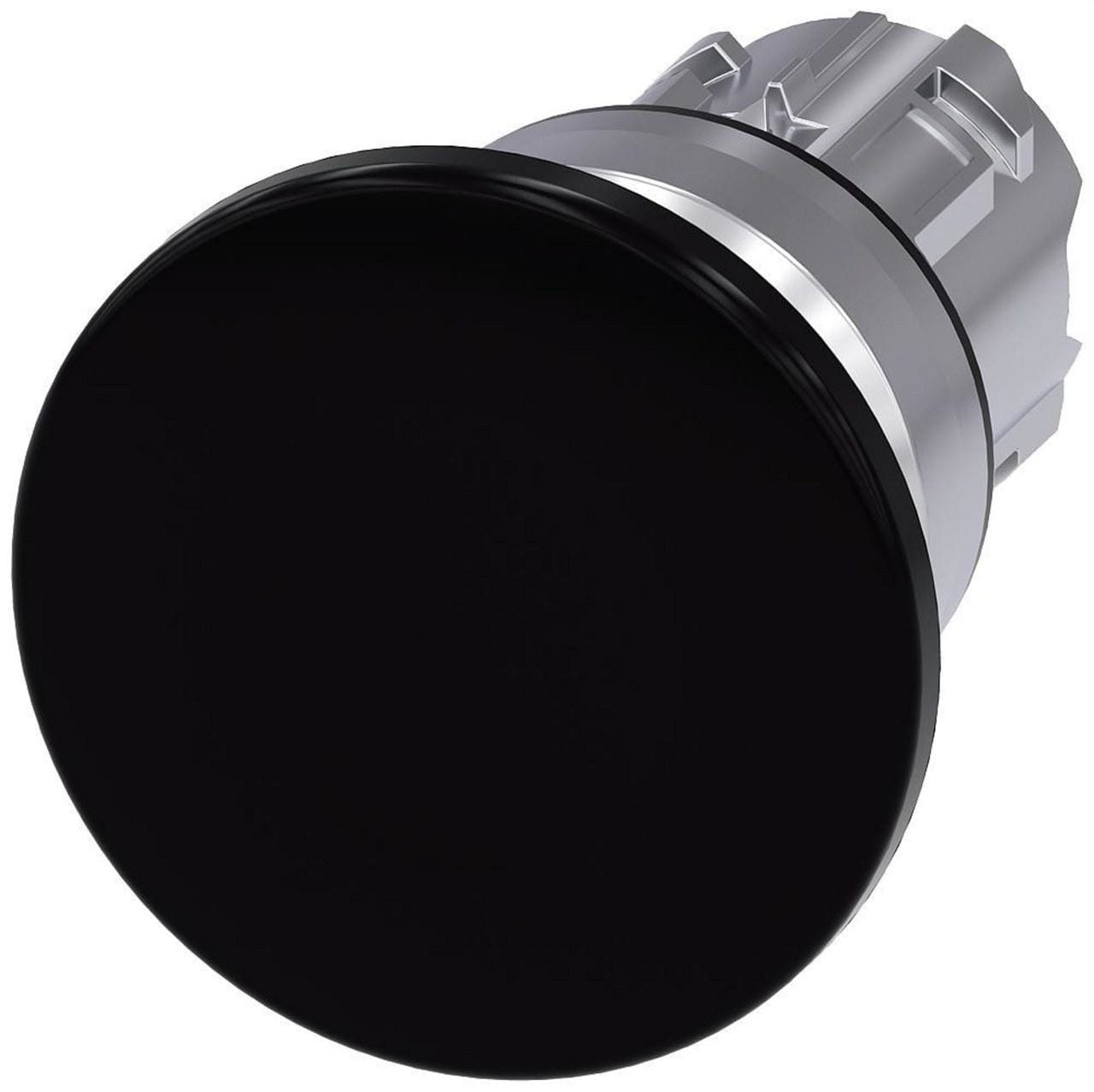 SIEMENS - Pulsador seta metálico brillante negro 40mm momentáneo