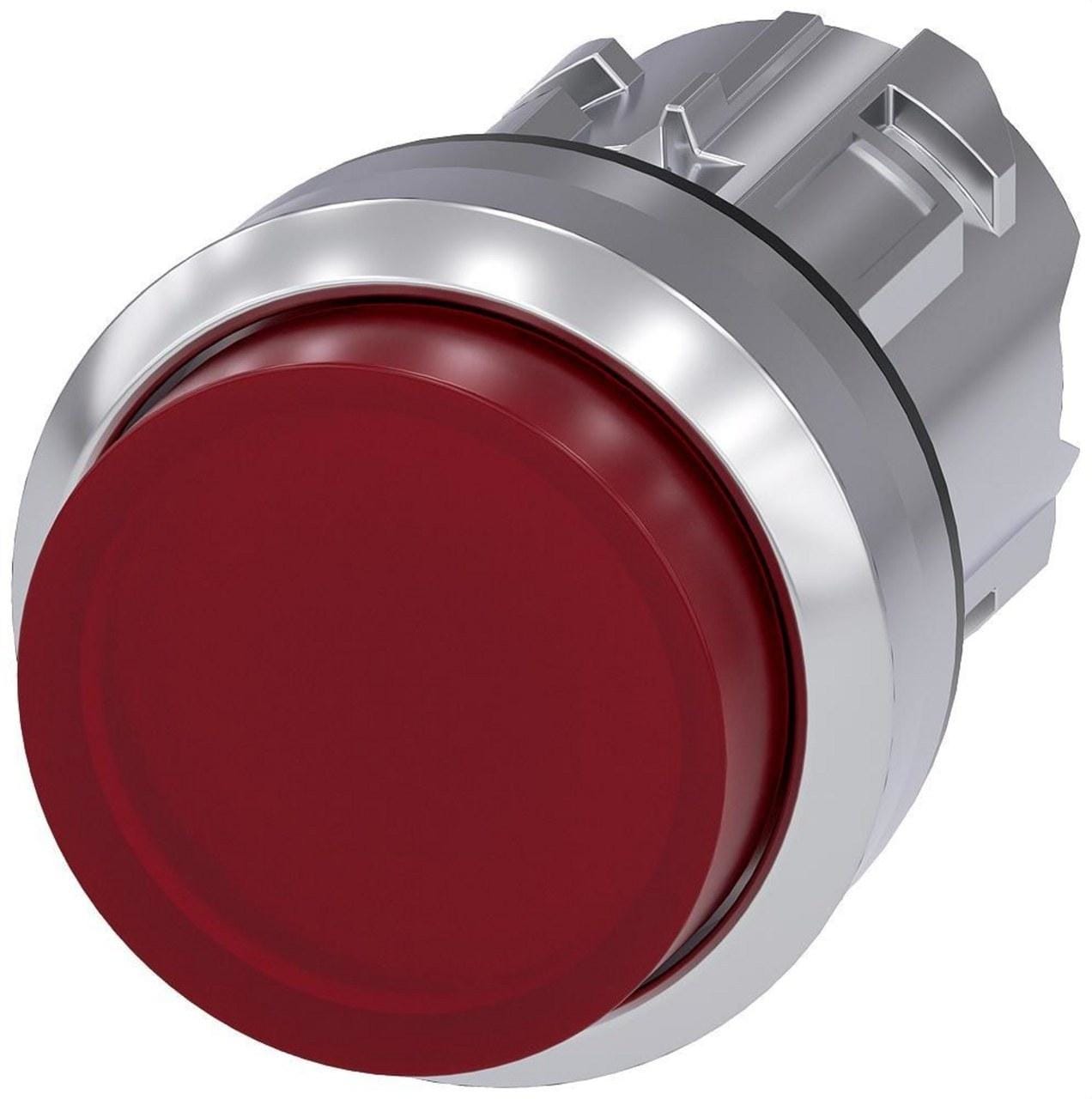 SIEMENS - Pulsador 22mm redondo metálico brillante rojo botón saliente