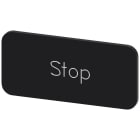 SIEMENS - Plaquita 12,5x27mm negro letras blanco inscripción STOP