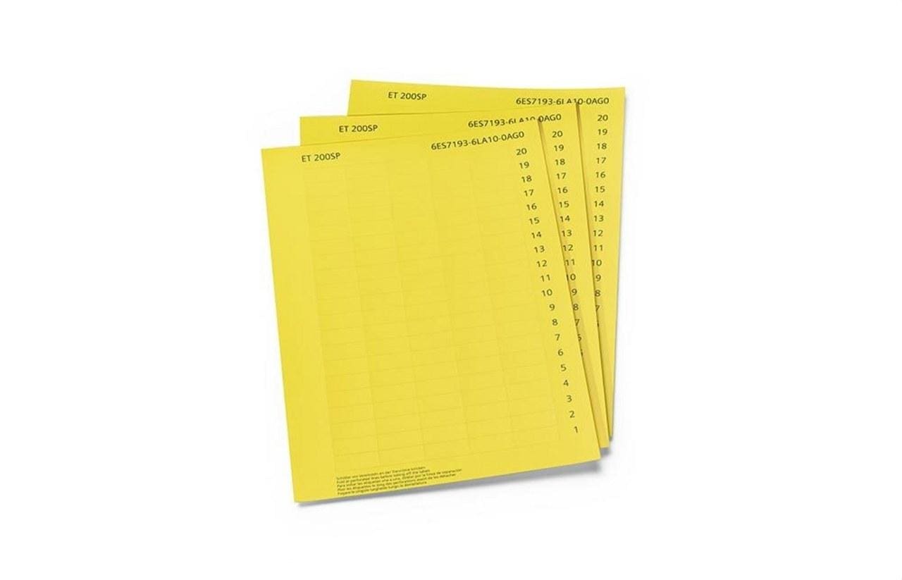 SIEMENS - Paquete tiras de rotulación 10 hojas A4 amarillo (1000u)