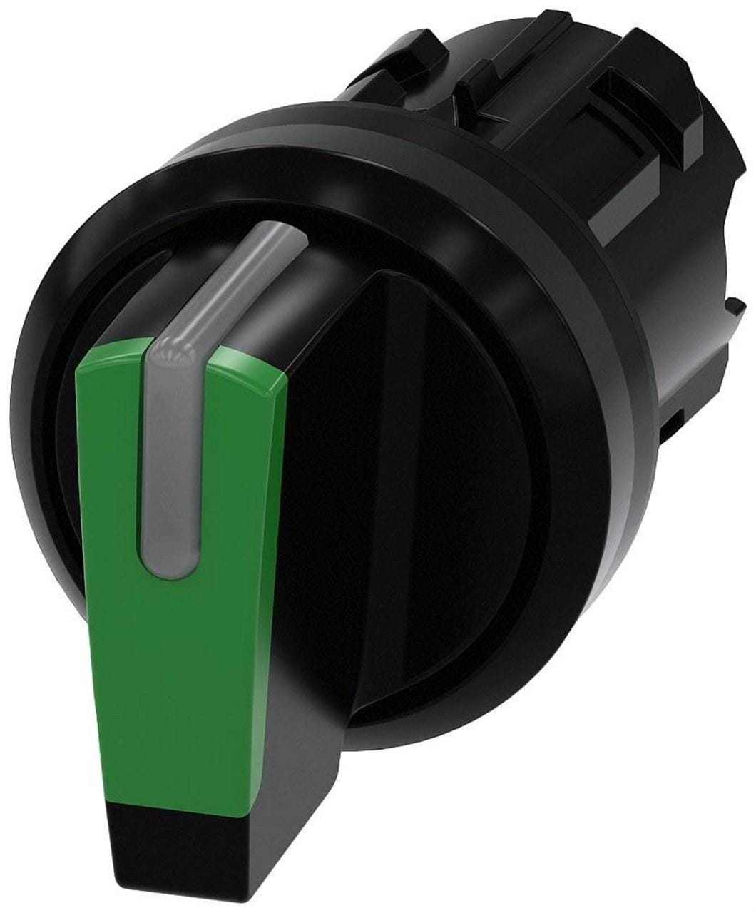 SIEMENS - Selector redondo verde manecilla corta I-O-II sostenido