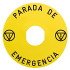 Schneider Electric - Etiqueta circular 60mm 'PARADA DE EMERGENCIA'
