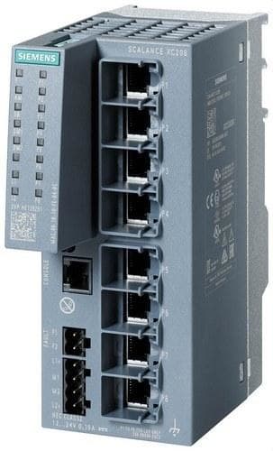 SIEMENS - Switch gestionable Scalance XC208, layer 2, 8 puertos RJ45 10/100 Mbit/s, 1 puerto de consola