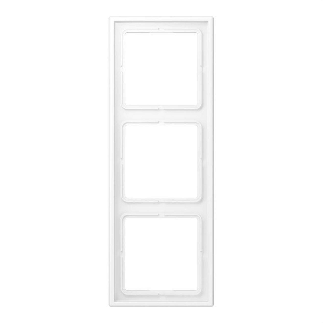 JUNG - Marco triple 81x223mm LS 990 lacado mate blanco alpino mate para montaje horizontal o vertical