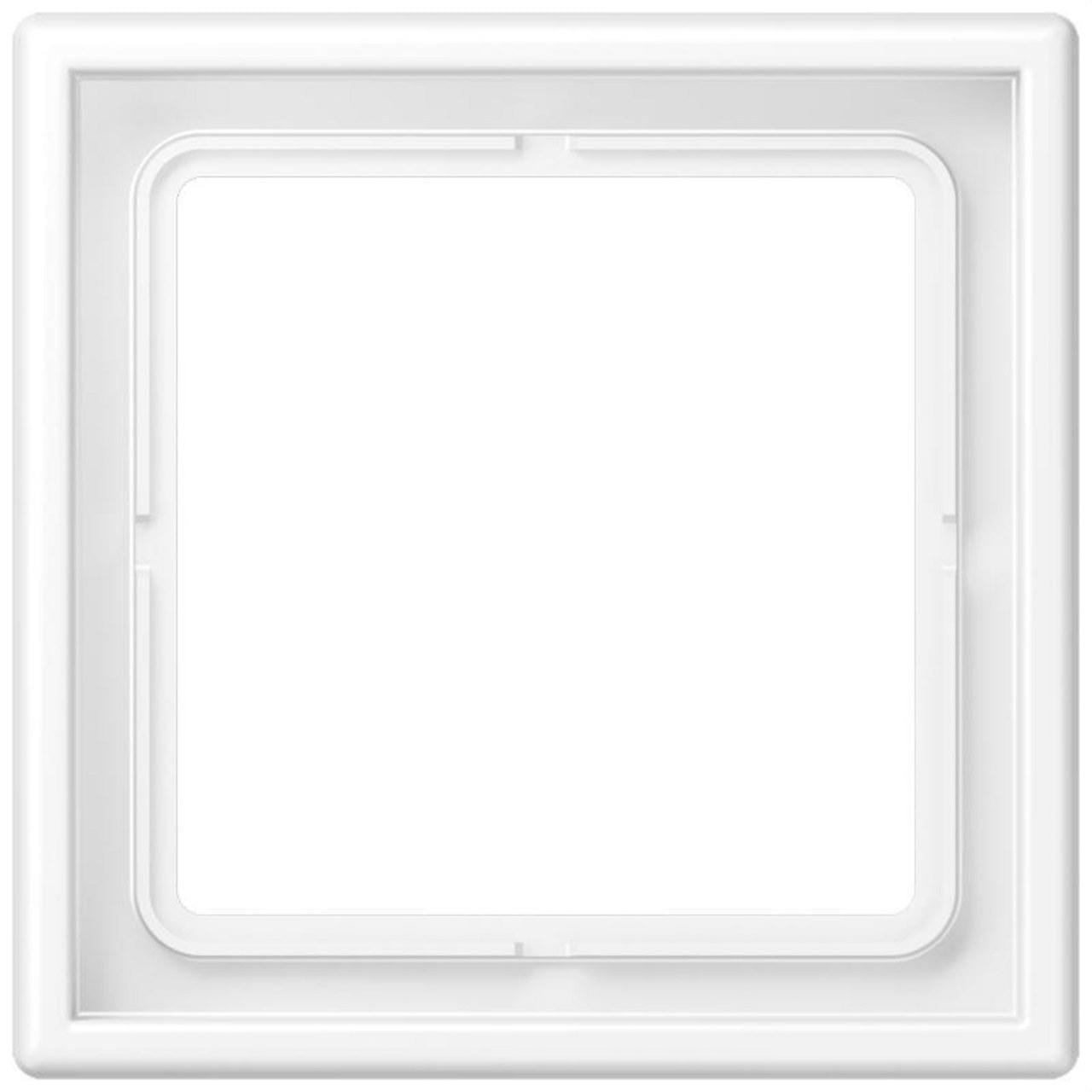 JUNG - Marco simple 81x81mm LS 990 lacado mate blanco alpino mate para montaje horizontal o vertical