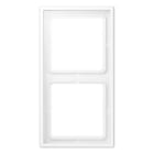 JUNG - Marco doble 81x152mm LS 990 lacado mate blanco alpino mate para montaje horizontal o vertical