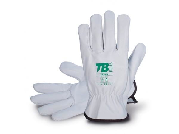 TB - GUANTE PIEL FLOR GRIS RIBETE DE TELA Talla 7