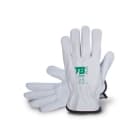 TB - GUANTE PIEL FLOR GRIS RIBETE DE TELA Talla 7