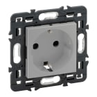 LEGRAND - Base de corriente Valena Next - 2P+T con obturadores - bornes automáticos - 10/16A - 230V~- Aluminio