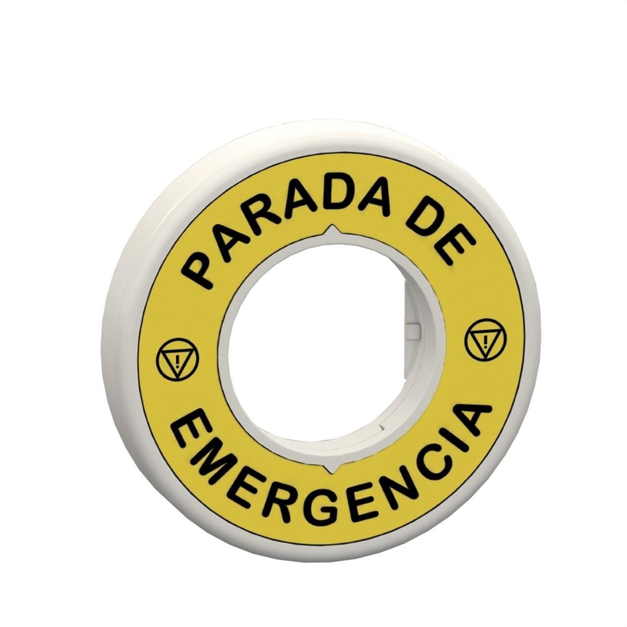 Schneider Electric - Etiqueta luminosa roja 24V "PARADA DE EMERGENCIA"