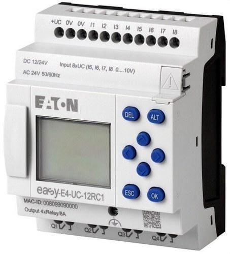 EATON - Controlador Nano easy E4 aparato base 12/24V DC 24 V AC 8 ED 4 SD relé con pantalla y teclas Ethernet conexión a tornillo