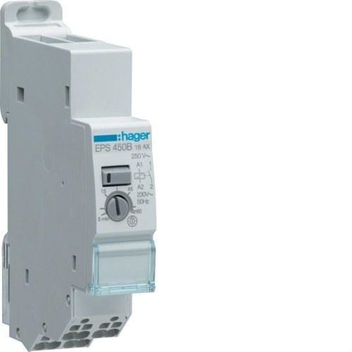 HAGER - Telerruptor minutero 1NA Multitensión 8/12/24/230V AC conexión rápida