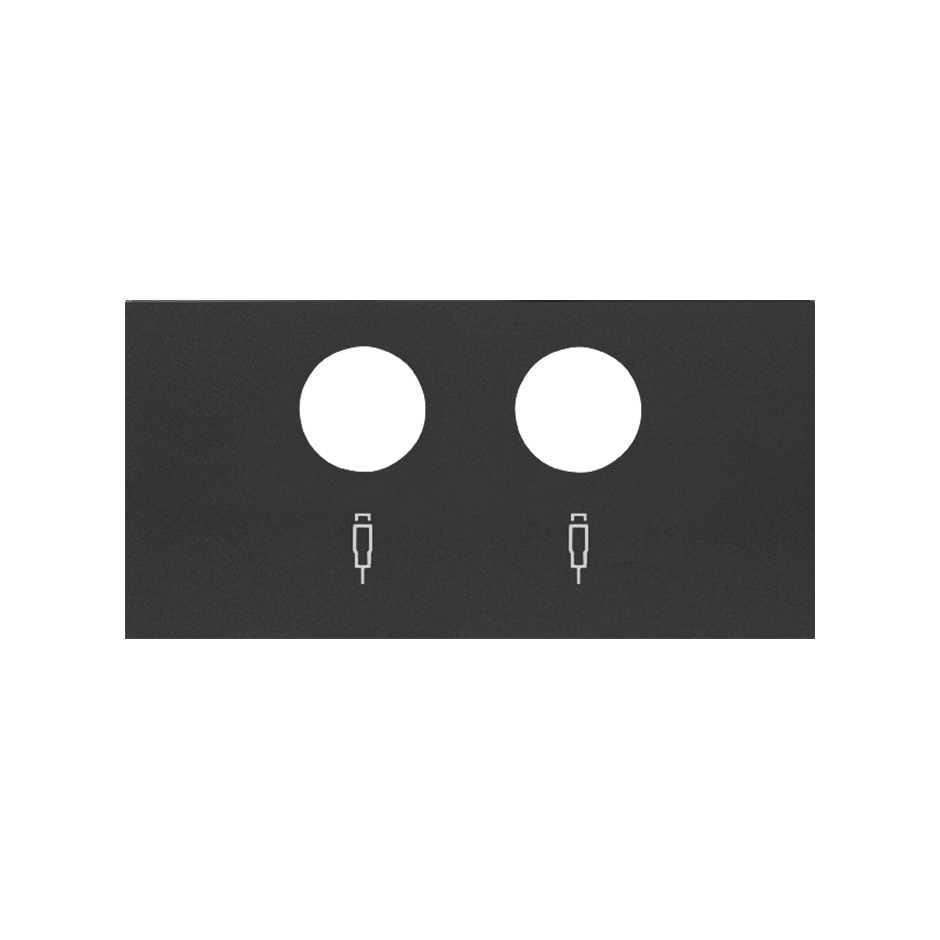 SIMON - Tapa SIMON 100 para toma R-TV+SAT negro mate