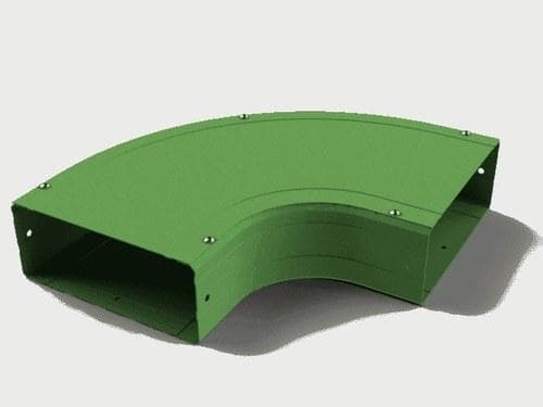 BASORCANAL - Curva plana CPT 60x120mm galvanizado sendzimir+poliéster verde (GSP 6011)