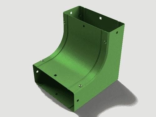 BASORCANAL - Curva cóncava/convexa CCCT 40x80mm galvanizado sendzimir+poliéster verde (GSP 6011)
