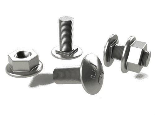 BASORFIX - Conjunto B2 cincado (EZ) tornillo M8 DIN603 y tuerca DIN6923 (Pack 100u)