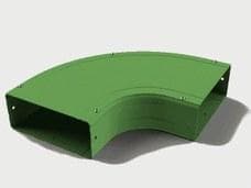 BASORCANAL - Curva plana CPT 100x400mm galvanizado sendzimir+poliéster verde (GSP 6011)