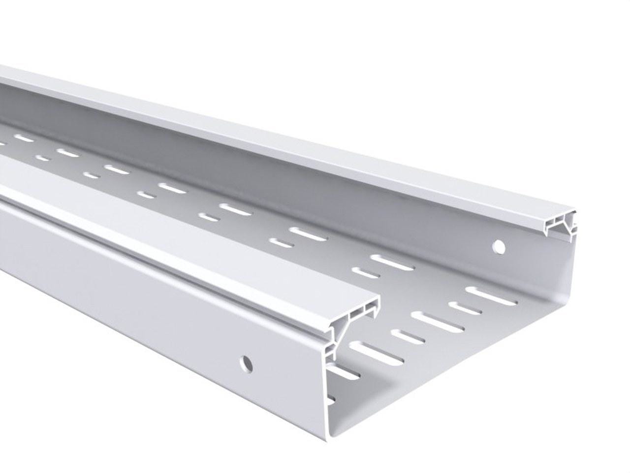 BASORPLAST - Bandeja perforada BPE 60x200mm PVC UVM1 exterior resistente UV RAL 7035