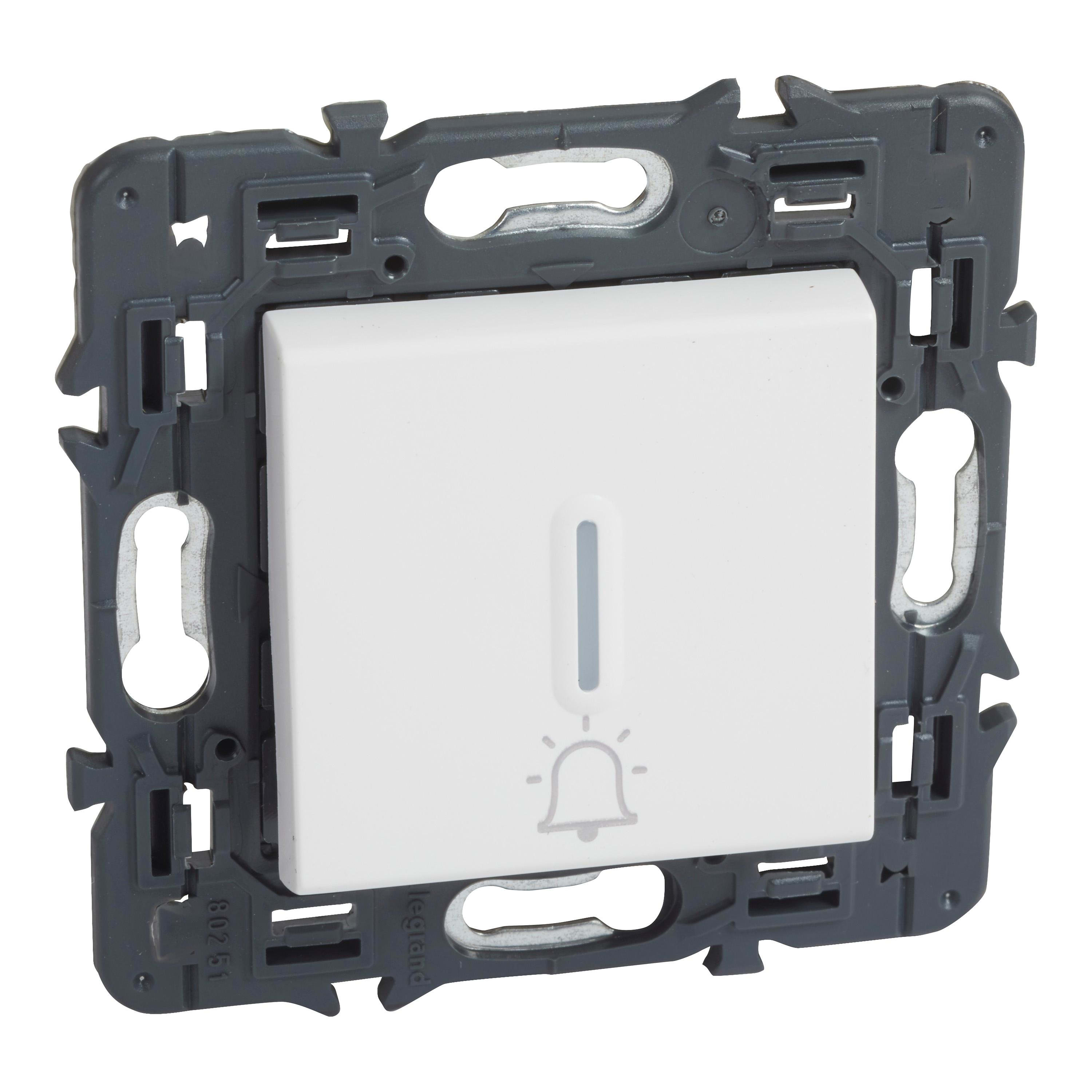 LEGRAND - Pulsador Valena Next - luminoso con símbolo de campana - 6A - 230V~ - Blanco
