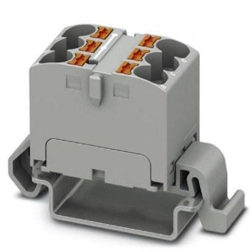 PHOENIX CONTACT - BLQ.PTFIX 6X4-NS35A GY DISTR.ALINEACIÓN HZ.TNOM.630V CTE.NOM.32A CX.PUSH-IN Nos.