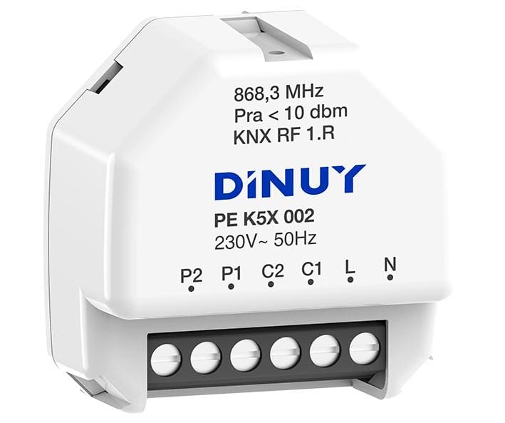 DINUY - Actuador de conmutación/persianasKNX-RFde 2 canales