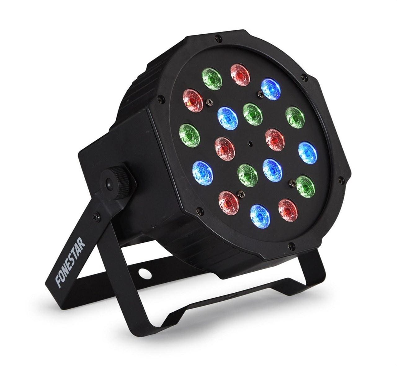 FONESTAR - FOCO PAR PLANO RGB 18X1 W, 6 R, 6 G, 6 B