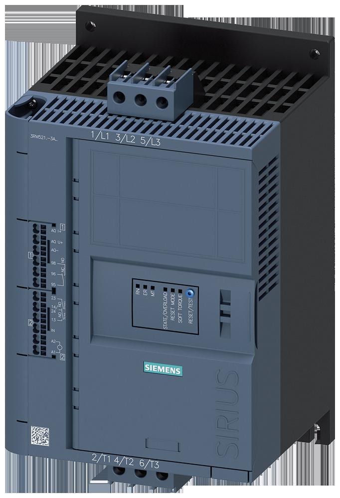 SIEMENS - Arrancador suave 18A 110-250V AC conexión resorte salida analógica 200-480V