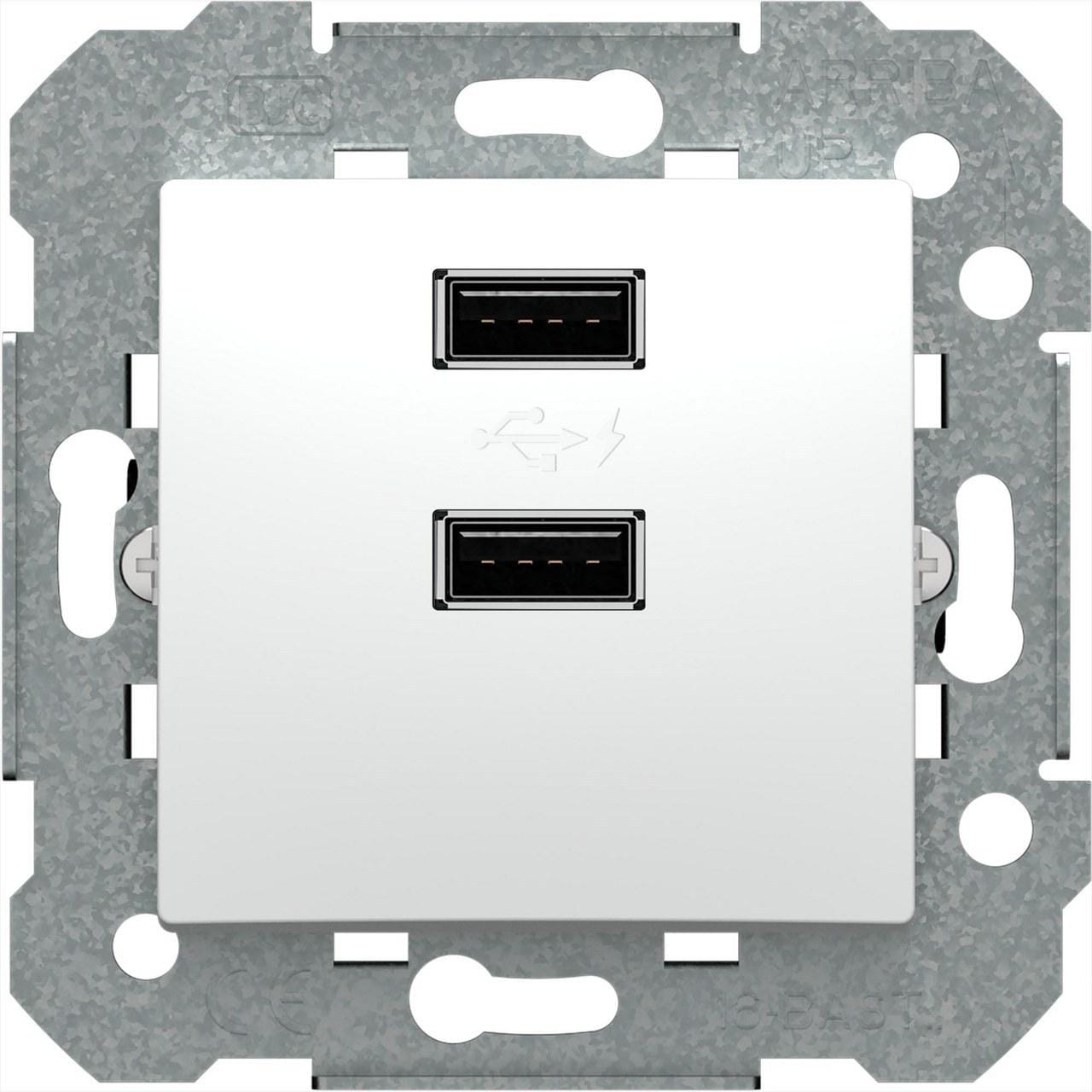 BJC - Cargador doble USB 2.1A serie Viva blanco polar