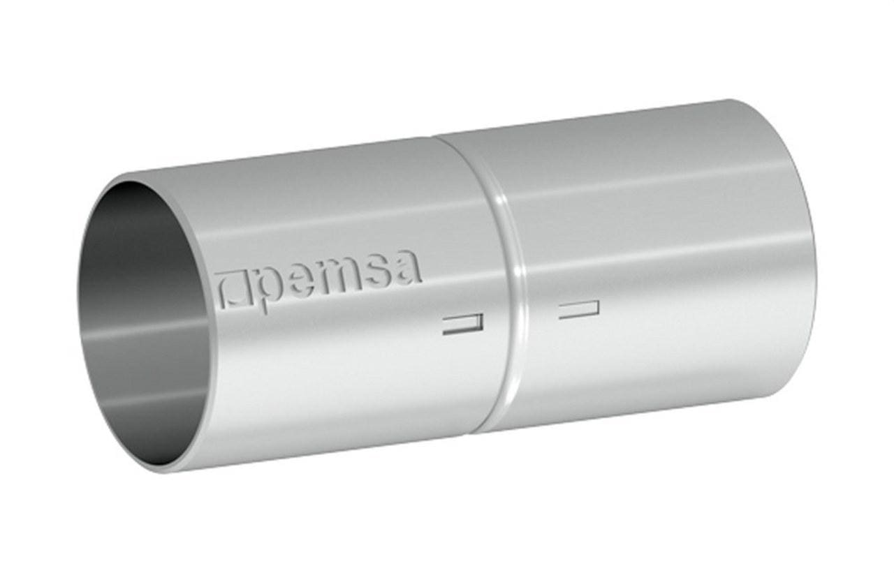 PEMSA - Manguito enchufable para la conexión de tubos RINOX, DN50 de acero inoxidable AISI 304.