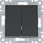 HAGER - Interruptor doble Lumina negro