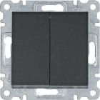 HAGER - Conmutador doble Lumina negro