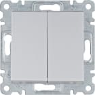 HAGER - INTERRUPTOR DOBLE LUMINA PLATA