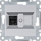 HAGER - TOMA SIMPLE RJ11/RJ12 LUMINA PLATA