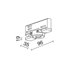 INDELUZ - Adaptador carril EUTRAC 3E negro
