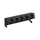 SIMON - Kit de sobremesa completo SIMON 400 con 5 bases de enchufe schuko negro