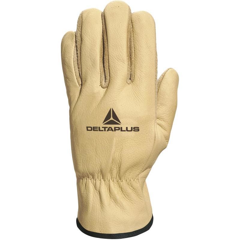 DELTA PLUS - FIB49 GUANTE FLOR DE VACUNO HYDRÓFUGA PALMA PIEL VUELTA T/11